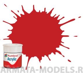 фото Ab0220 краска акриловая no 220 гоночный красный - глянцевый -14ml acrylic humbrol