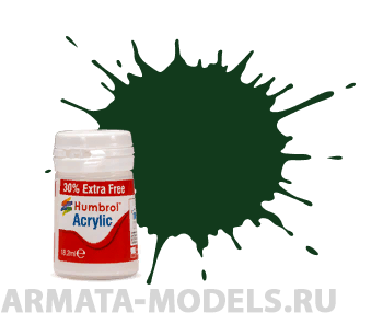 фото Ab0003ep краска акриловая 3 brunswick green gloss -14ml acrylic paint - plus 30 humbrol