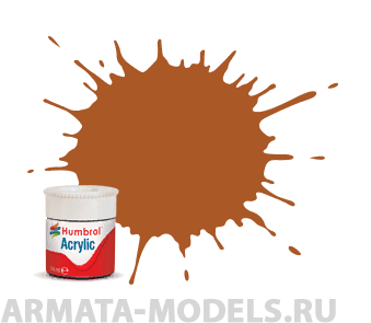 фото Ab0009ep краска акриловая 9 tan gloss - 14ml acrylic paint - plus 30 humbrol