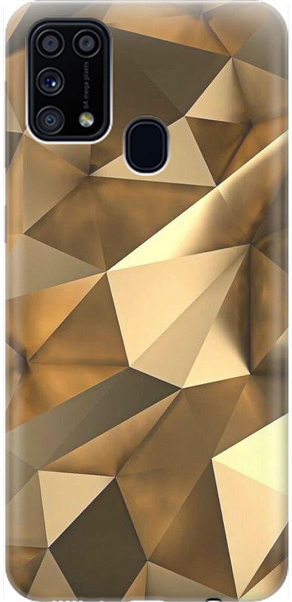 

Силиконовый чехол на Samsung Galaxy M31 с принтом "Бронзовые грани", 1556