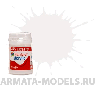 фото Ab0034ep краска акриловая 34 white matt - 14ml acrylic paint - plus 30 humbrol