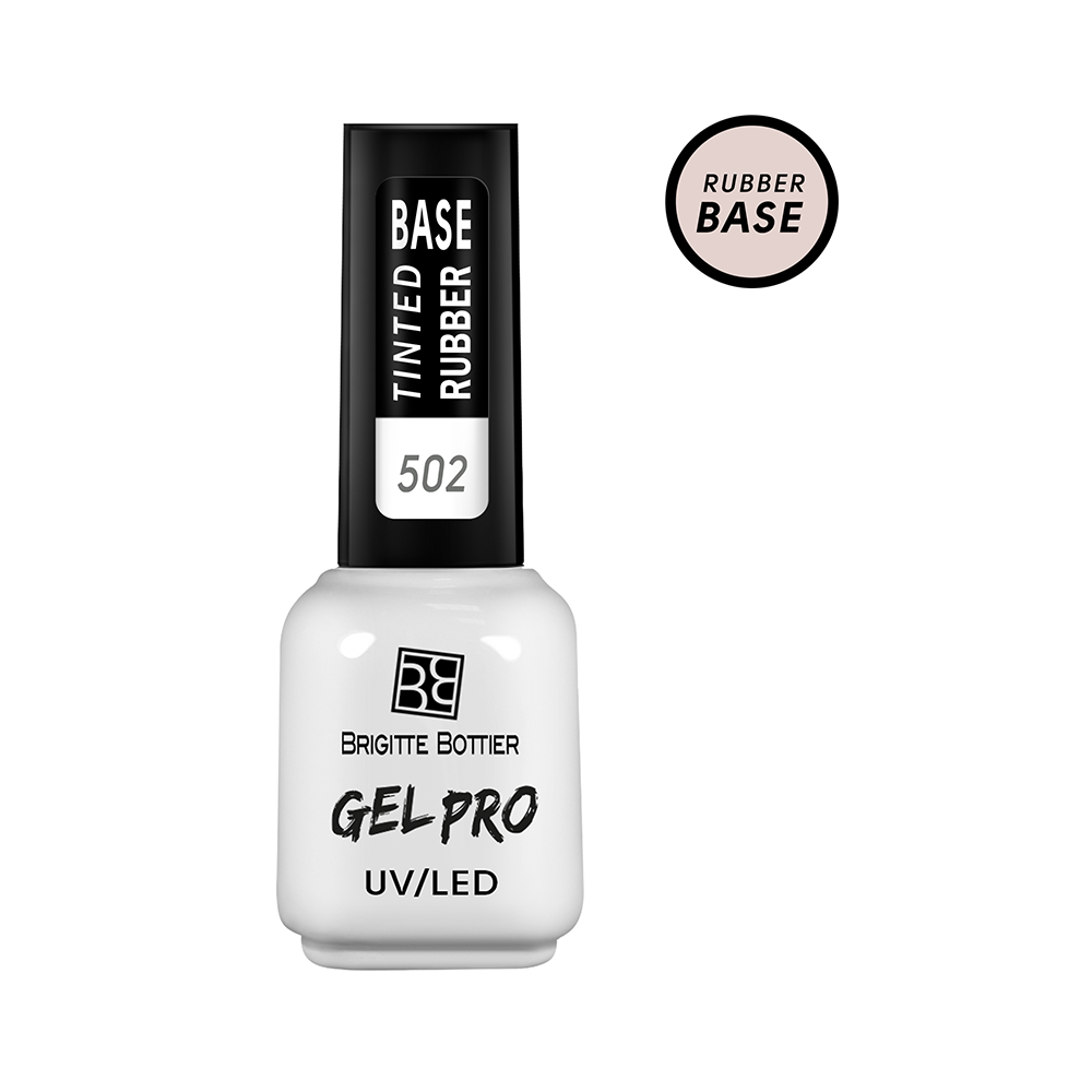 фото База каучуковая камуфлирующая для гель-лака 502 / gel pro rubber base, light beige 12 мл brigitte bottier