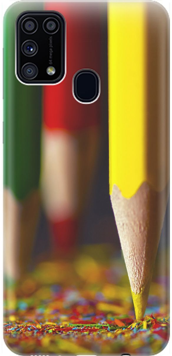 

Силиконовый чехол на Samsung Galaxy M31 с принтом "Три карандаша", Желтый;зеленый, 1556