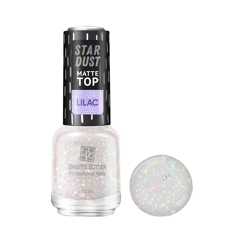 

Покрытие топовое для ногтей / STAR DUST MATTE TOP lilak 12 мл