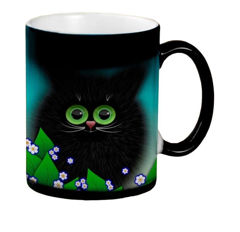 

Кружка CoolPodarok Котёнок и листья арт