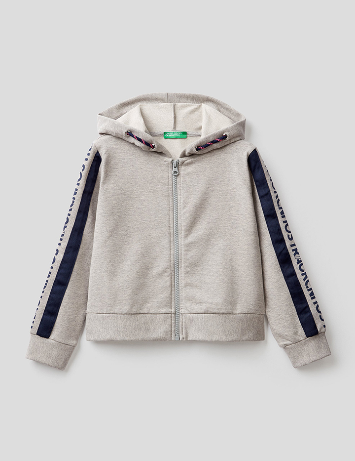 фото Толстовка для девочек benetton цв. серый р.128 united colors of benetton