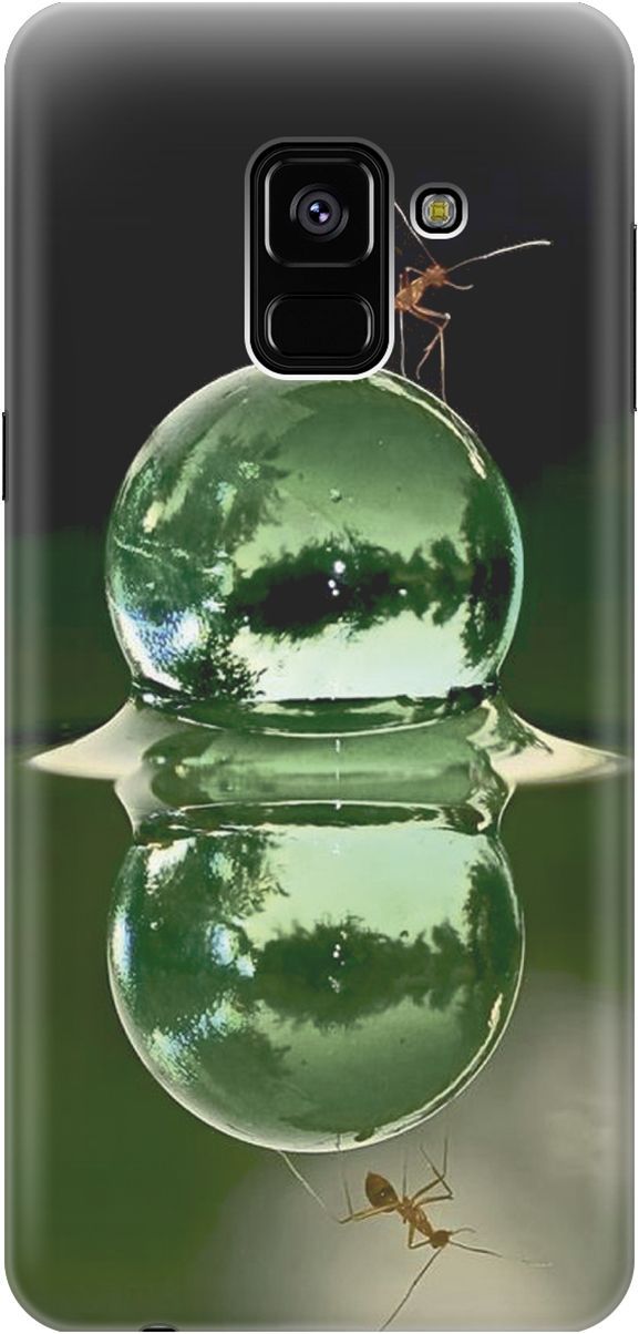 

Чехол на Samsung Galaxy A8+ (2018) с принтом "Жук на пузырьке", Зеленый;черный, 2308