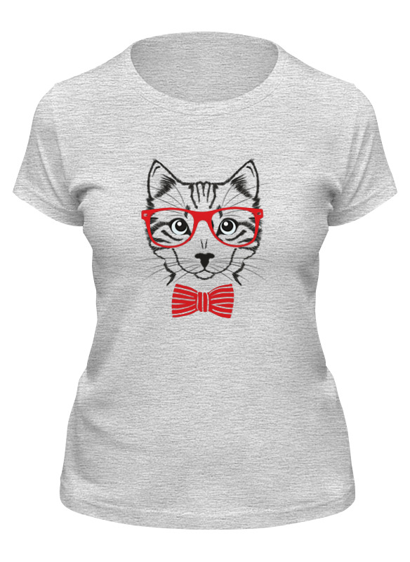 

Футболка женская Printio Котик серая 2XL, Серый, Котик