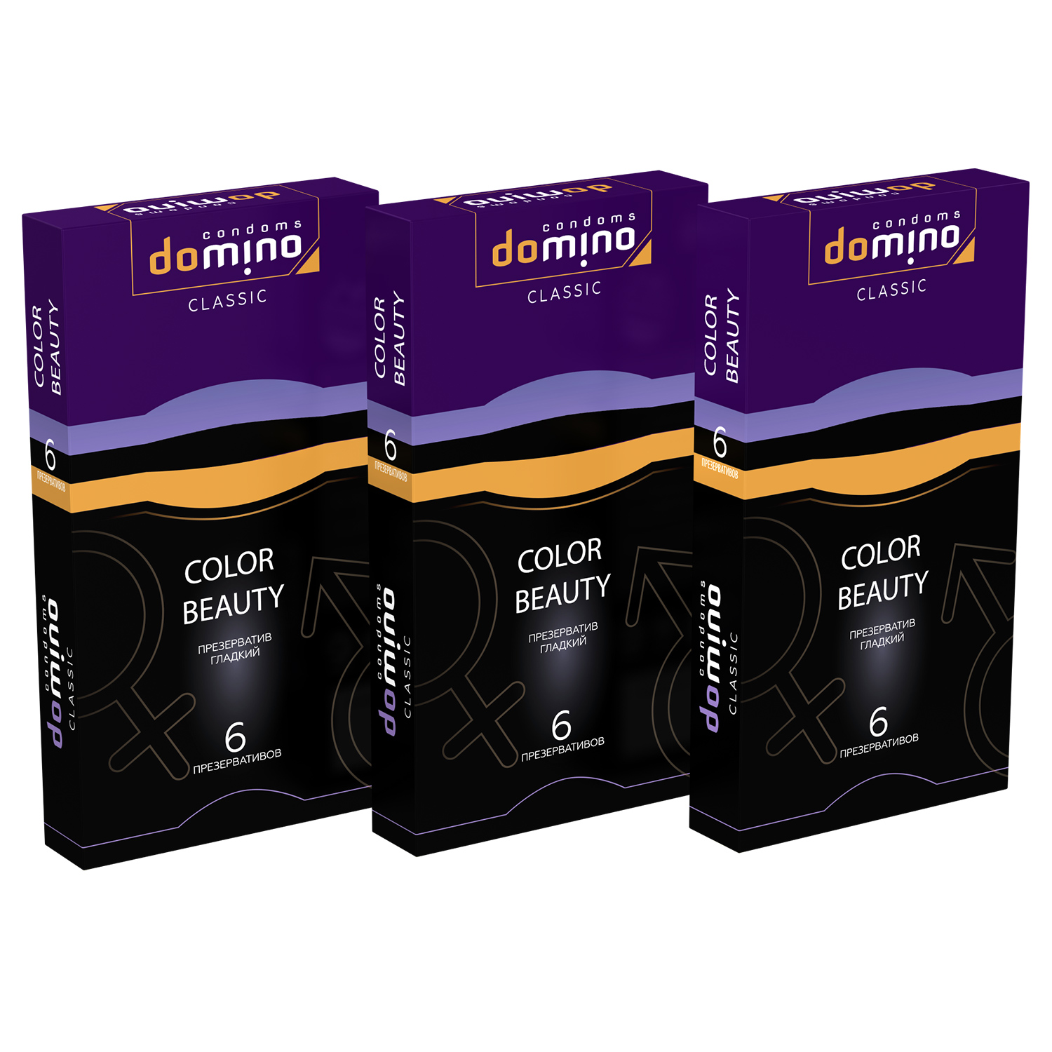 Купить Презервативы Domino Classic Colour Beauty 6 шт комплект из 3 пачек, Luxe