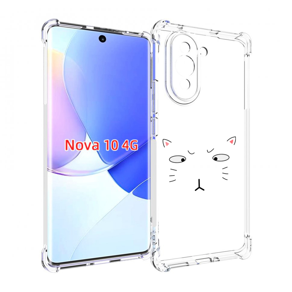 

Чехол MyPads кот-части-лица для Huawei Nova 10, Прозрачный, Tocco