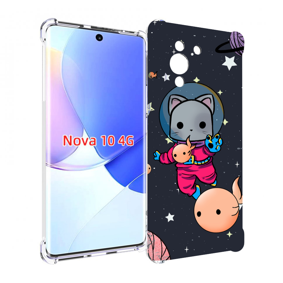 

Чехол MyPads котик-с-рыбкой-в-космосе для Huawei Nova 10, Прозрачный, Tocco