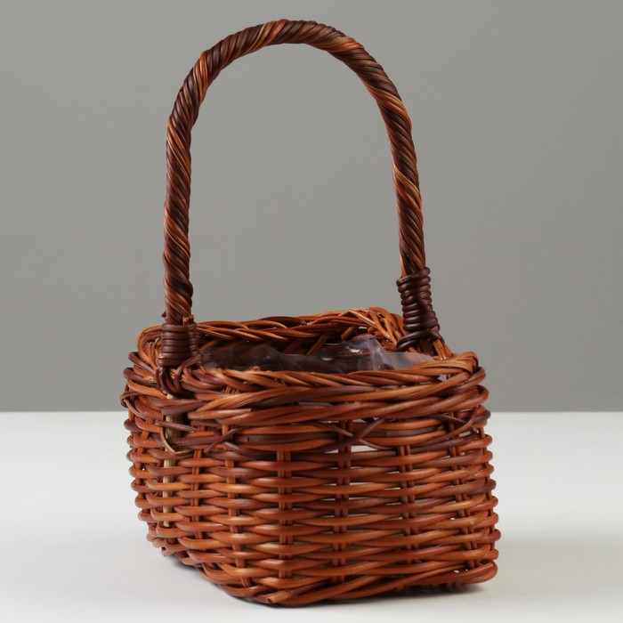 

Корзина плетеная 16x13x9,5/21,5 см ротанг, Коричневый