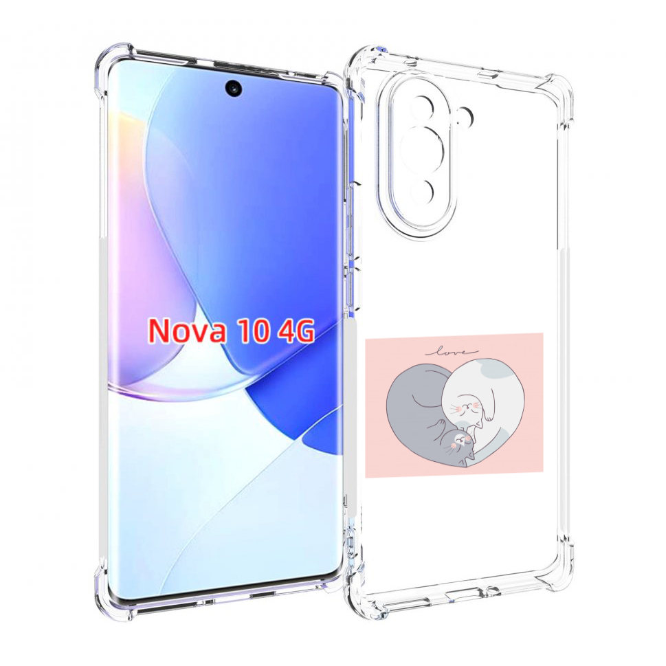 Чехол MyPads котики-в-форме-сердца для Huawei Nova 10