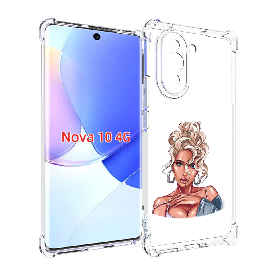 Чехол MyPads красивая-блондинка женский для Huawei Nova 10