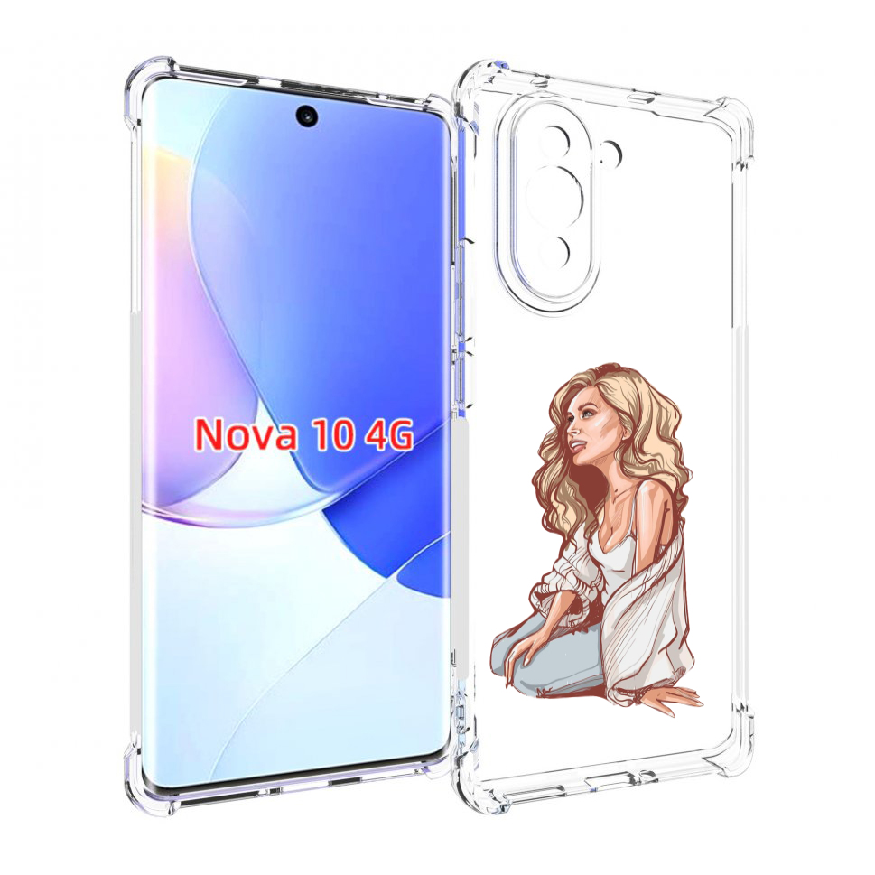 

Чехол MyPads красивая-девушка-в-белом женский для Huawei Nova 10, Прозрачный, Tocco