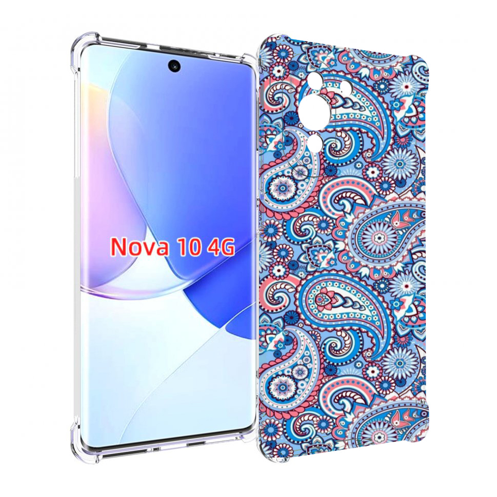 

Чехол MyPads красивый голубой арнамент для Huawei Nova 10, Прозрачный, Tocco