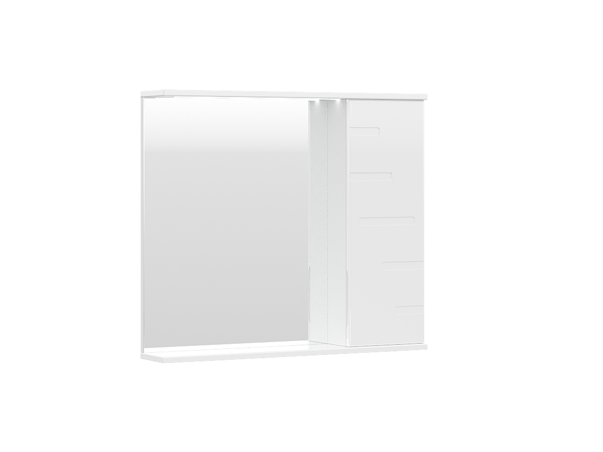Зеркало-шкаф с LED подсветкой Volna Joli 80 правое (белый) с подсветкой полка сорокин