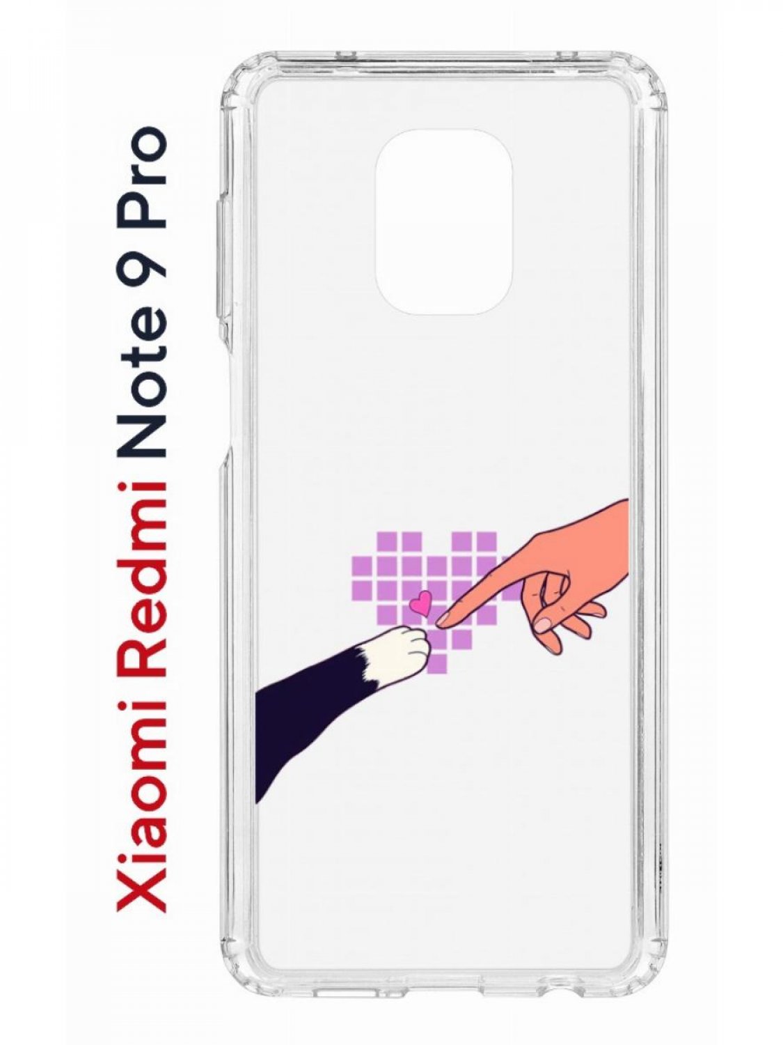 

Чехол на Redmi Note 9 Pro/9s/9 Pro Max Kruche Print Котолюбовь,противоударный бампер, Прозрачный;черный;фиолетовый;розовый, Ксиоми Редми Нот 9 Про, Нот 9с, Нот 9 Про Макс