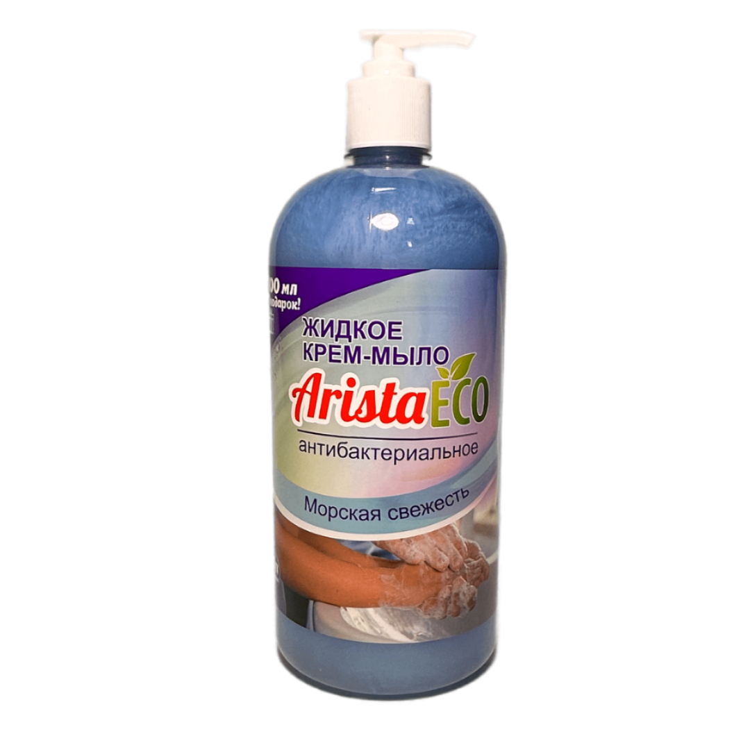 Крем-мыло жидкое AristaECO Морская свежесть 1,1л synergetic антибактериальное гипоаллергенное крем мыло кокосовое молочко 1000