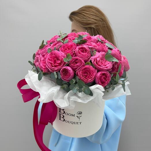 

Цветочная композиция Boom Bouquet кустовая роза 25см, 7шт розовый