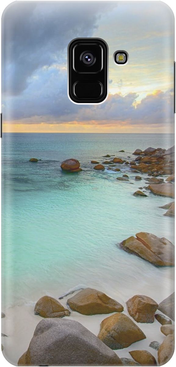 

Чехол на Samsung Galaxy A8+ (2018) с принтом "Каменистый пляж", Белый;коричневый, 2308