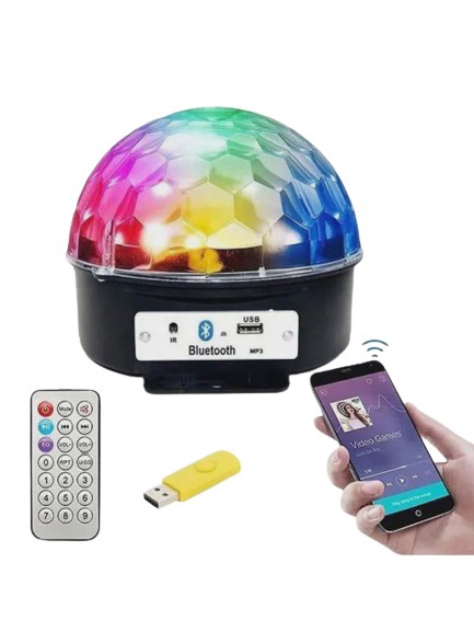 фото Светодиодный диско-шар со встроенным динамиком mp3 led magic ball light nobrand