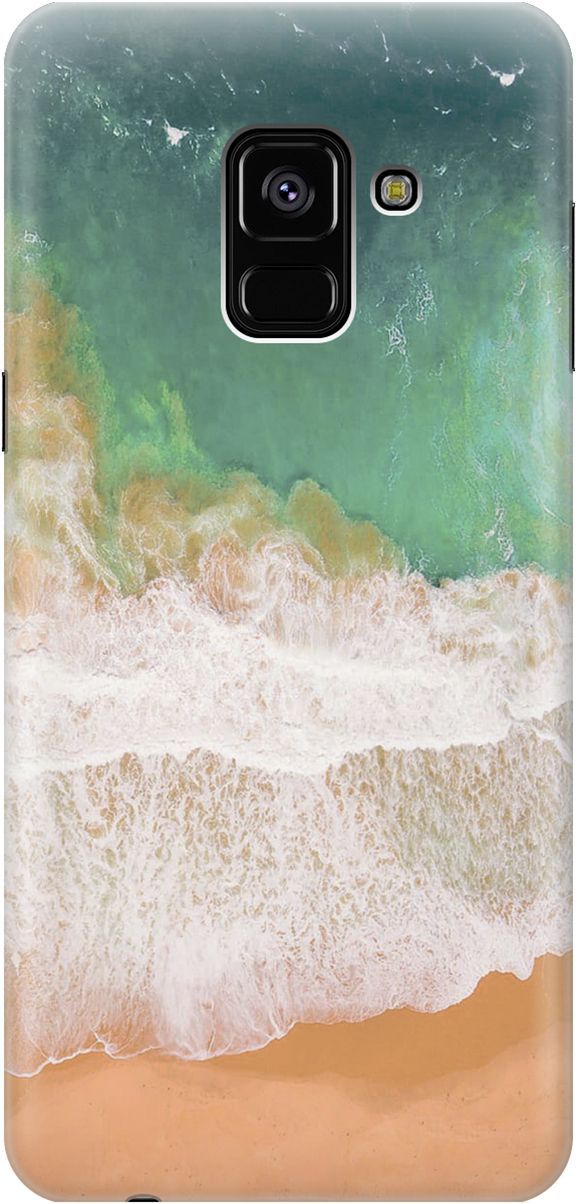 

Чехол на Samsung Galaxy A8+ (2018) с принтом "Пляж и волны", Бежевый;зеленый, 2308