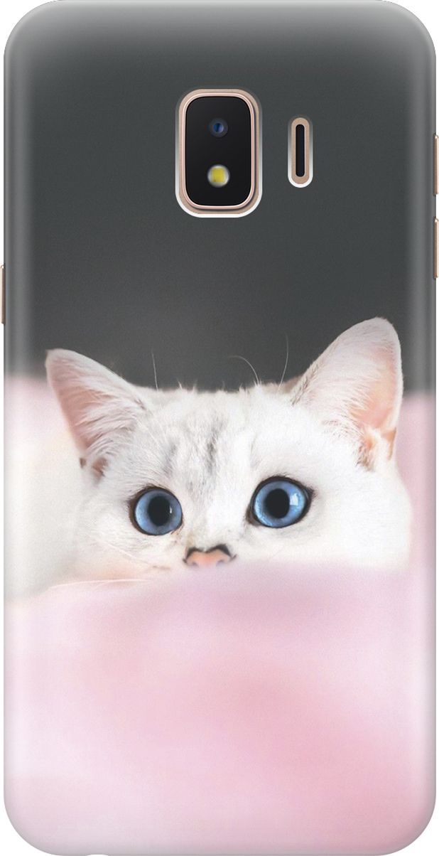 

Чехол на Samsung Galaxy J2 Core с принтом "Кот на розовом пледе", Белый;розовый, 2310