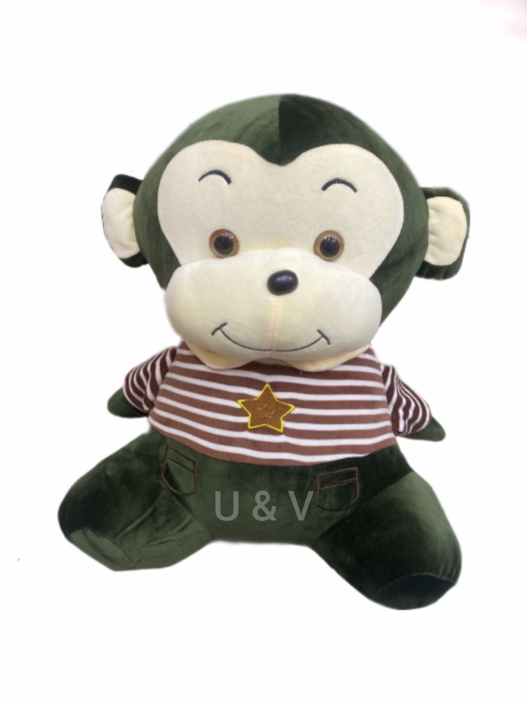 Мягкая игрушка U & V Обезьяна с пледом 50 см зеленый/белый мягкая игрушка kidwow обезьяна с бабочкой 366115505