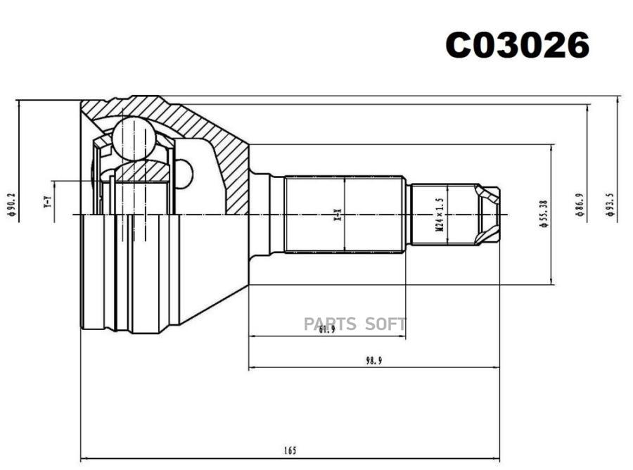 

ШРУС внешний передний Sangsin brake c03026