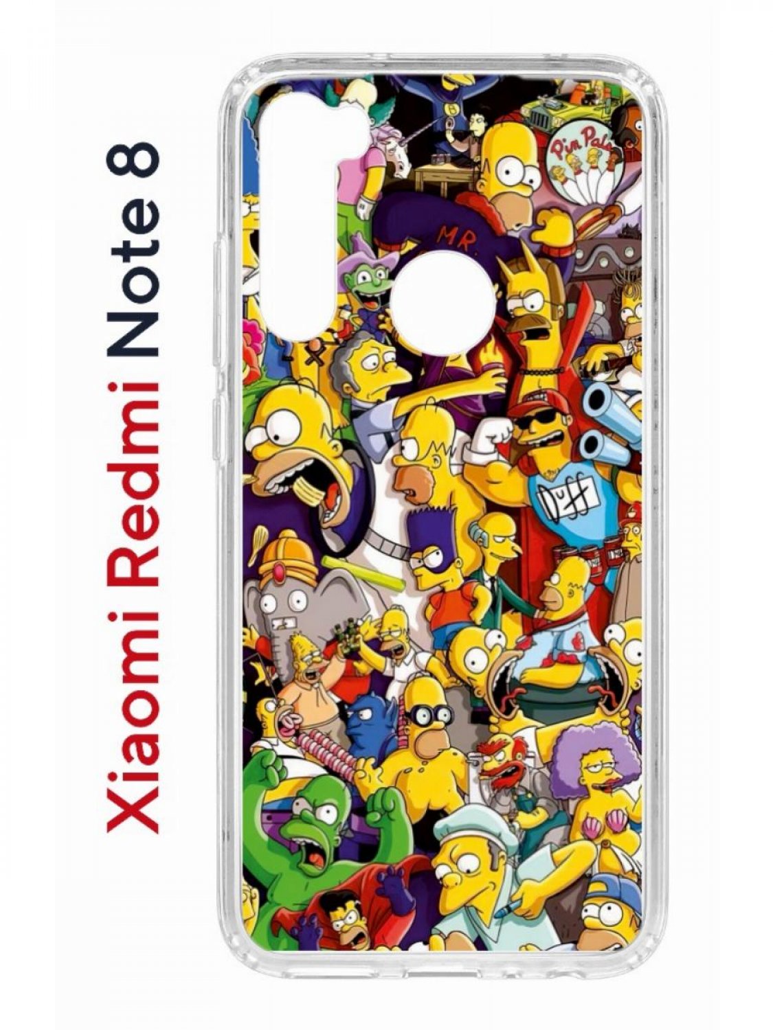 

Чехол на Xiaomi Redmi Note 8 Kruche Print Симпсоны,противоударный бампер,с защитой камеры, Прозрачный;желтый;красный;фиолетовый, Ксиоми Редми Нот 8