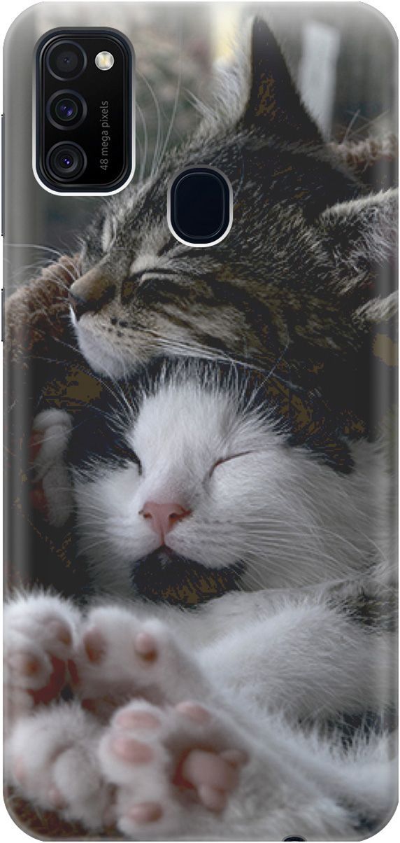 

Силиконовый чехол на Samsung Galaxy M21/M30s с принтом "Отдыхающие котики", Белый;коричневый, 2315