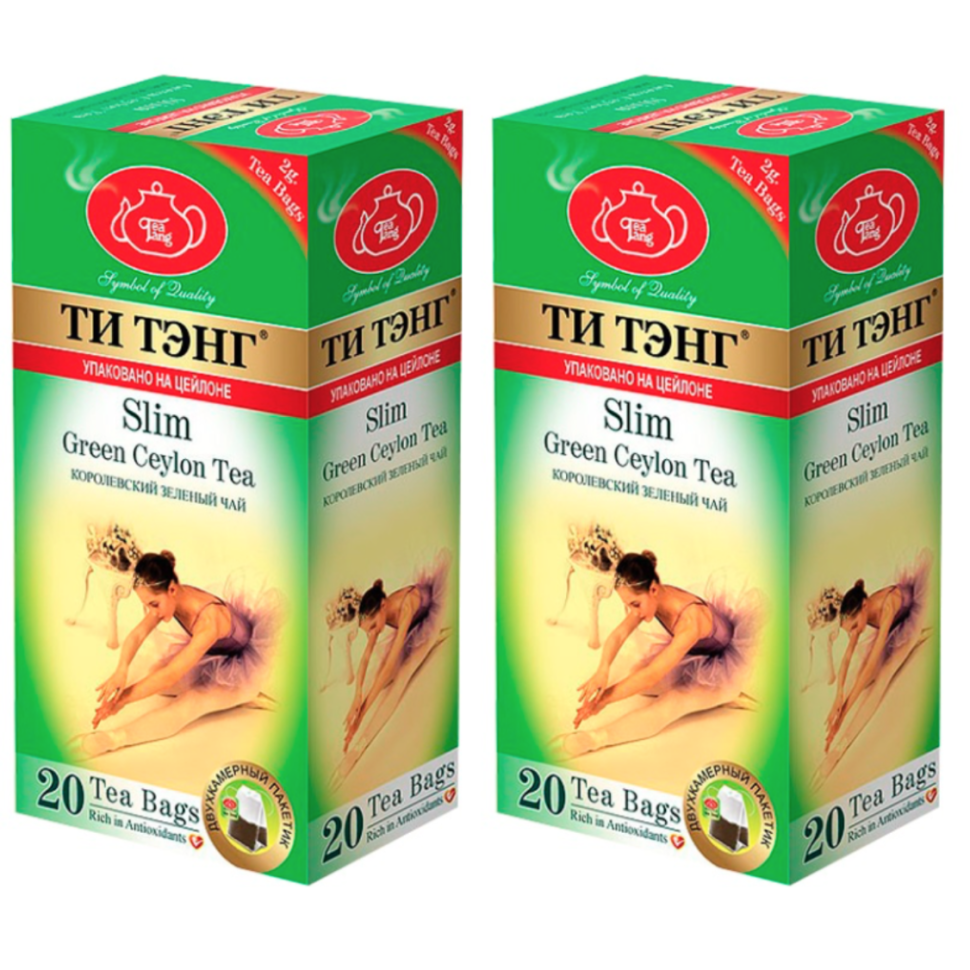 

Чай зелёный Ти Тэнг Slim, 2 шт по 20 пакетиков