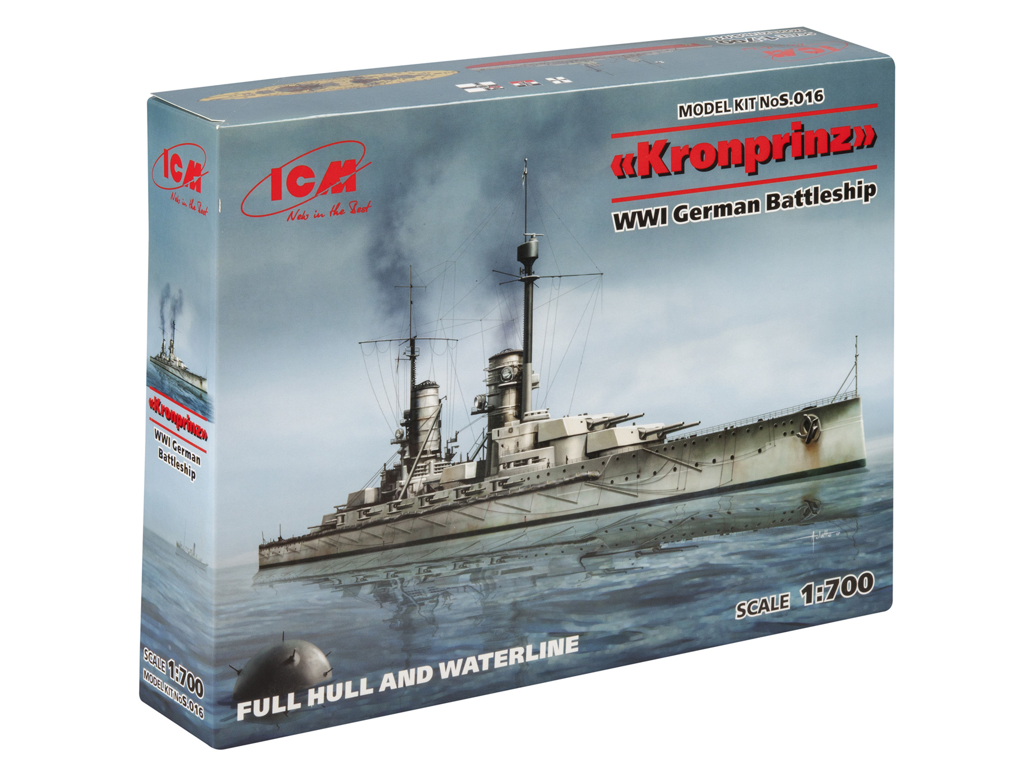 фото Сборная модель icm 1/700 "кронпринц", германский линейный корабль і мв s.016