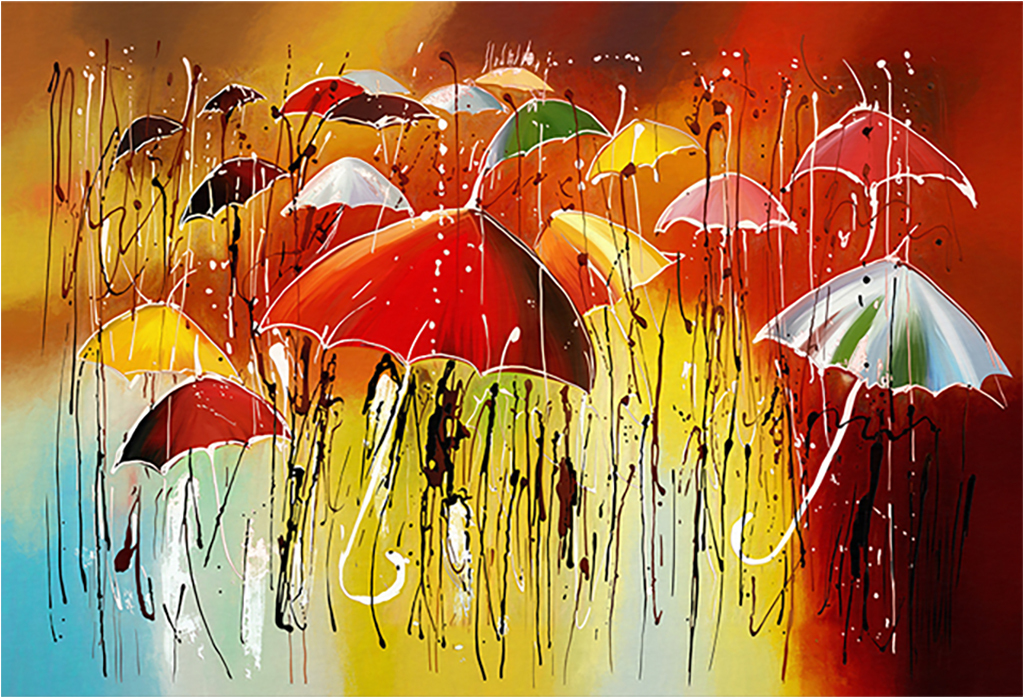 

Картина на холсте с подрамником ХитАрт Зонтики 100x68 см, 5752