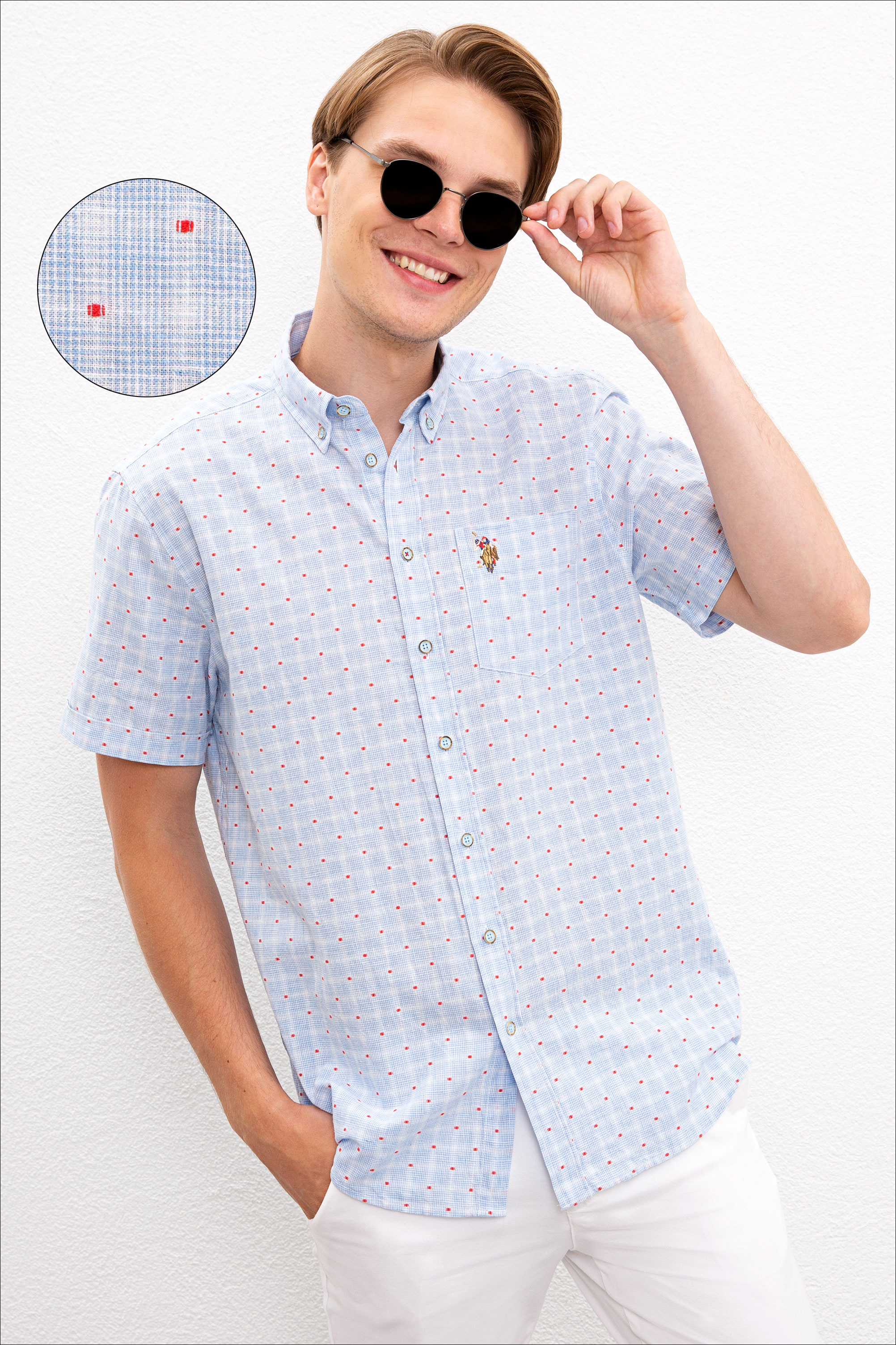 

Рубашка мужская U.S. POLO Assn. G081SZ0040HANOKO голубая XL, G081SZ0040HANOKO