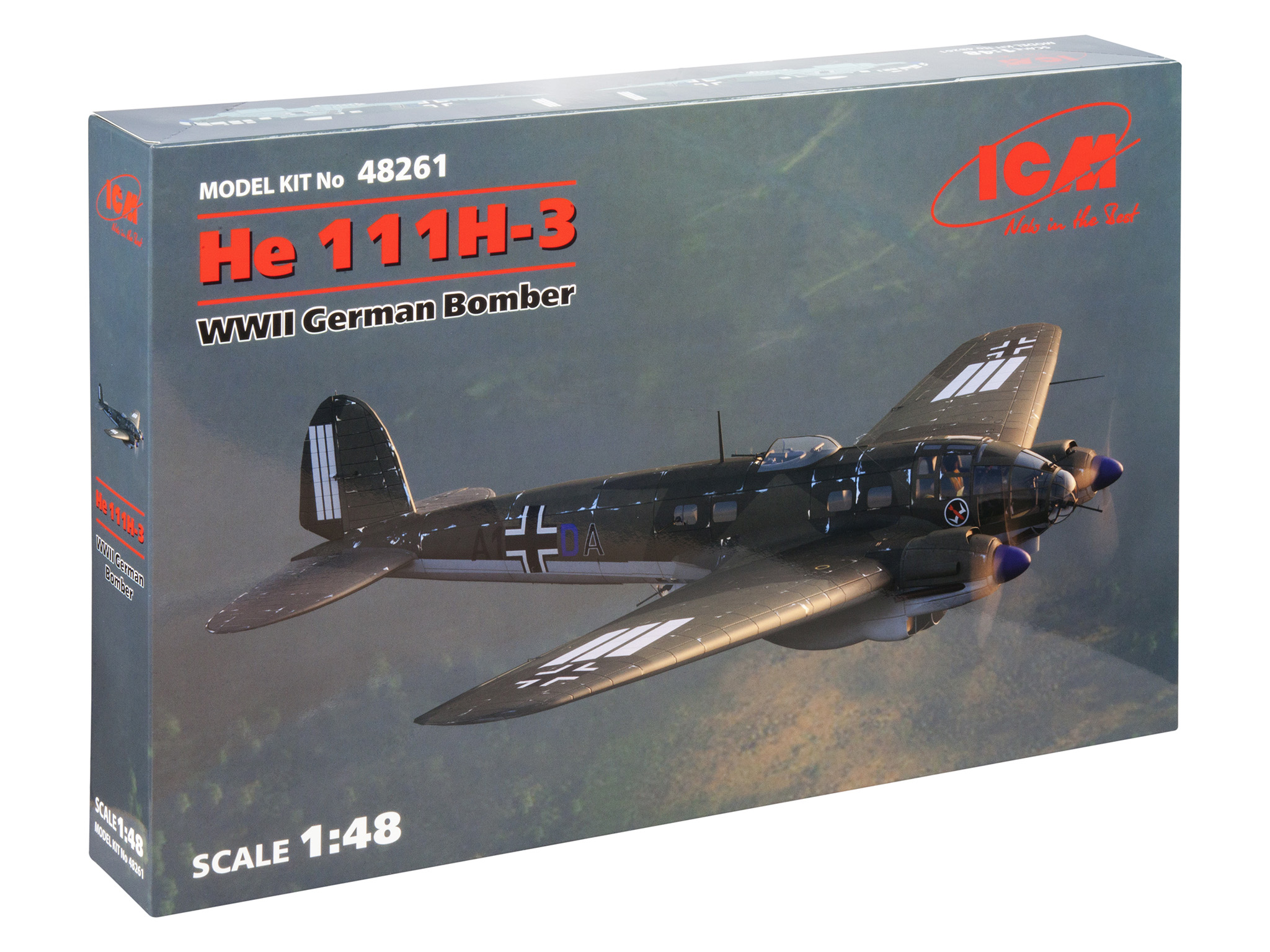 

Сборная модель ICM 1/48 He 111H-3, Германский бомбардировщик ІІ МВ 48261