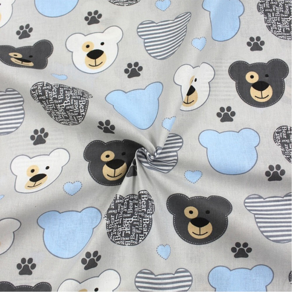 

Ткань для рукоделия и шитья 900х150см Мишки для пэчворка постельного белья, нарезанная