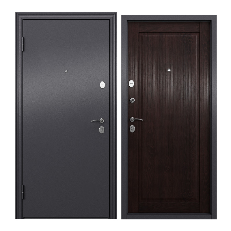 

Дверь входная Torex для квартиры металлическая Flat-M 860х2050 левая, черный/коричневый, Flat-M