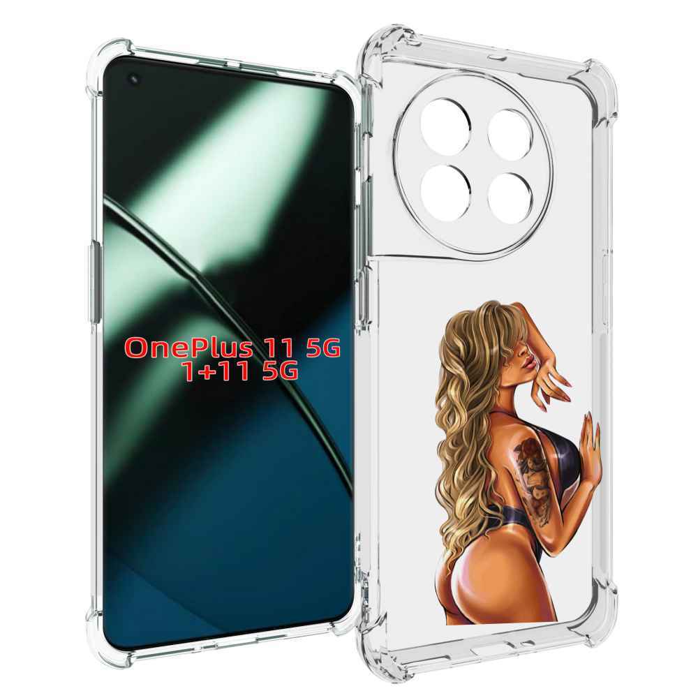 Чехол MyPads девушка-в-черном-кожаном-купальнике женский для OnePlus 11