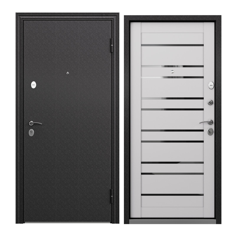 фото Дверь входная torex для квартиры металлическая flat-m 950х2050 правая, черный/светло-серый torex стальные двери