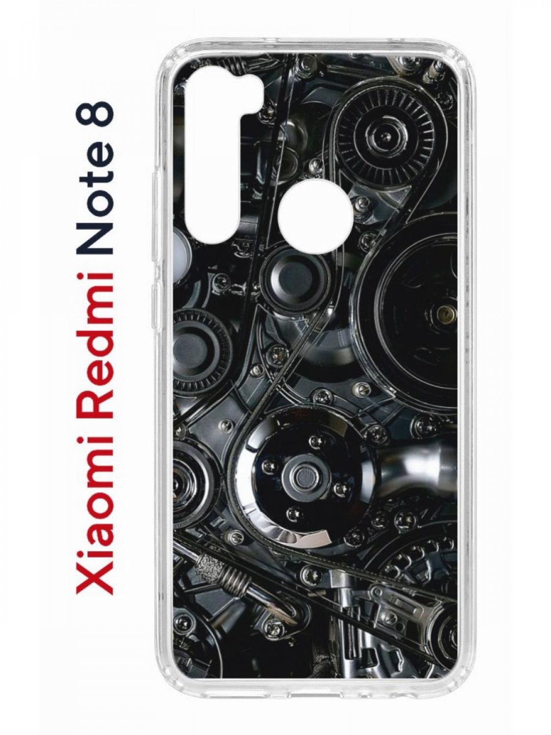 Чехол на Redmi Note 8 Kruche Print Двигатель,противоударный бампер,с защитой камеры