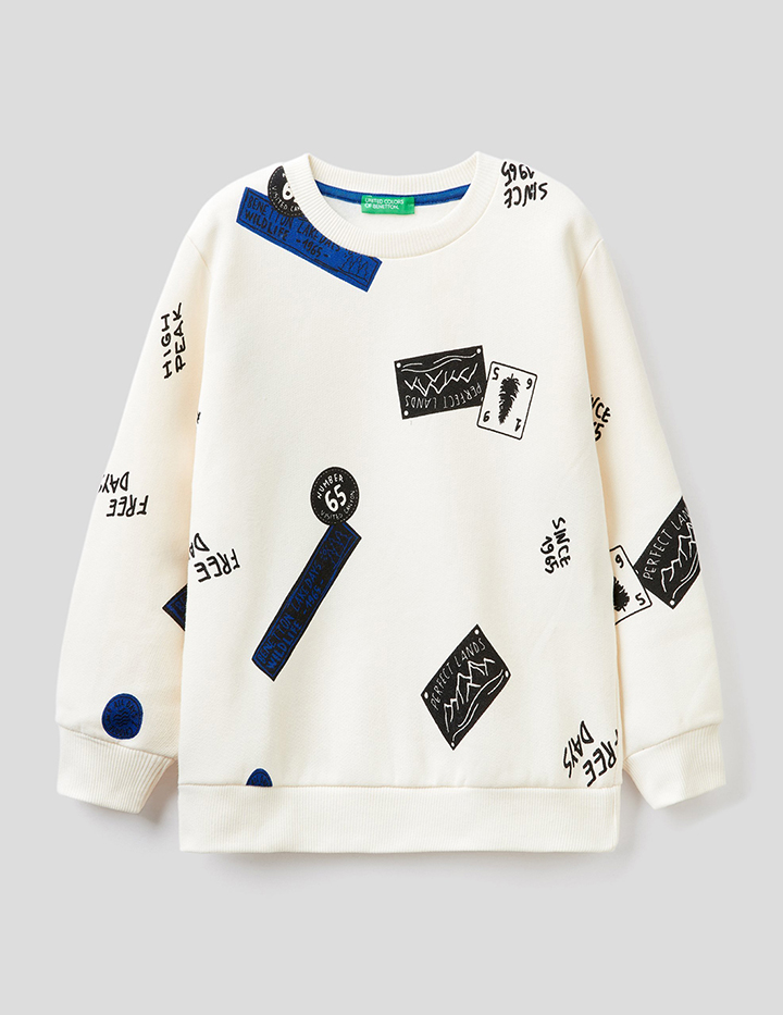 

Свитшот для мальчиков Benetton цв. белый р.110, 21A_3TOYC15FA