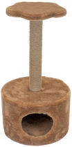 фото Домик-когтеточка дарэлл куб малый с полкой, коричневый, 38x38x71 см