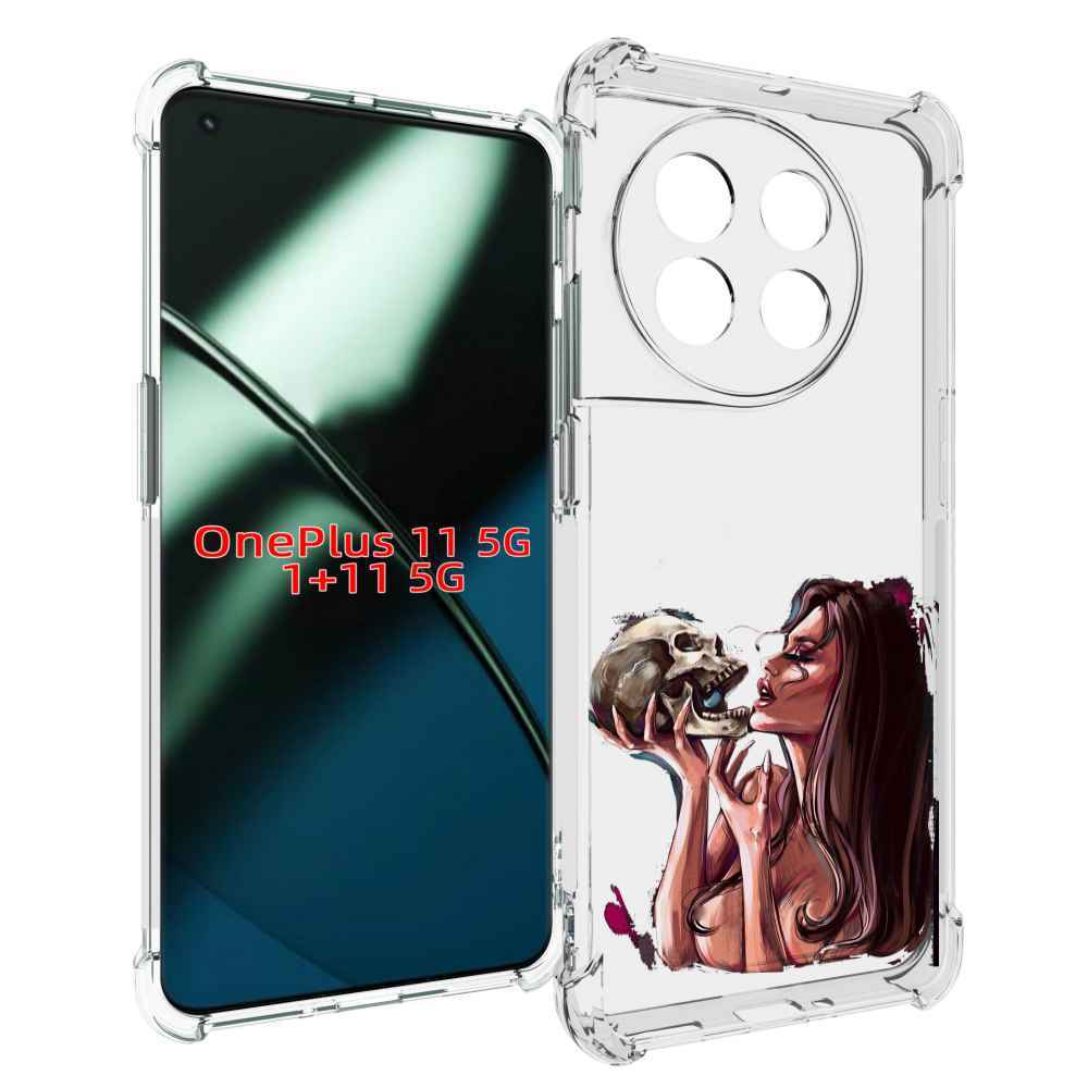 

Чехол MyPads девушка-модель-с-черепом для OnePlus 11, Прозрачный, Tocco