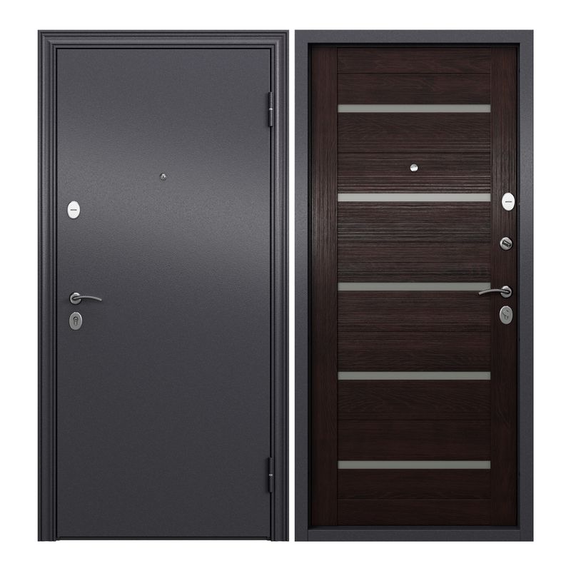 Дверь входная Torex для квартиры металлическая Flat-M 950х2050 правая, черный/коричневый комплект заглушек 10шт klus p45 30 flat правая arlight 025970