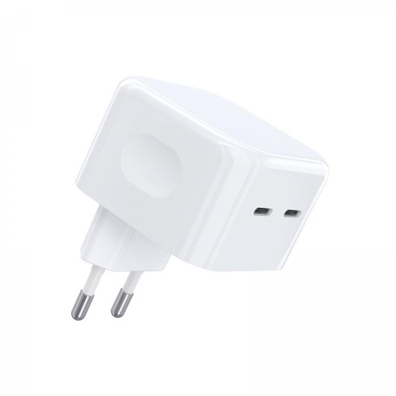

Сетевое зарядное устройство Choetech type-c 2xUSB Type-C 3 А белый