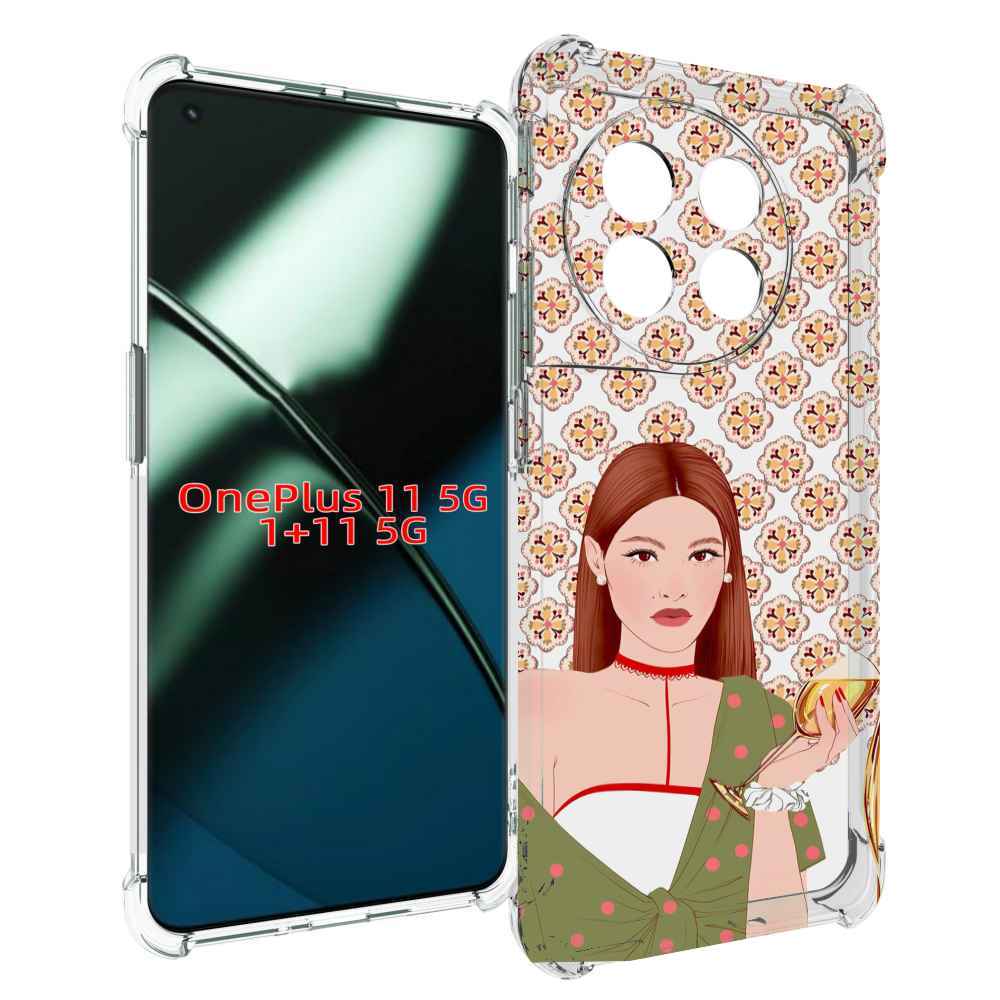 

Чехол MyPads девушка-с-вином-рисунок женский для OnePlus 11, Прозрачный, Tocco