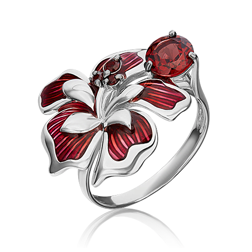 

Кольцо из серебра с гранатом/эмалью р.17.5 PLATINA jewelry 01-5489-00-204-0200-69, 01-5489-00-204-0200-69_p