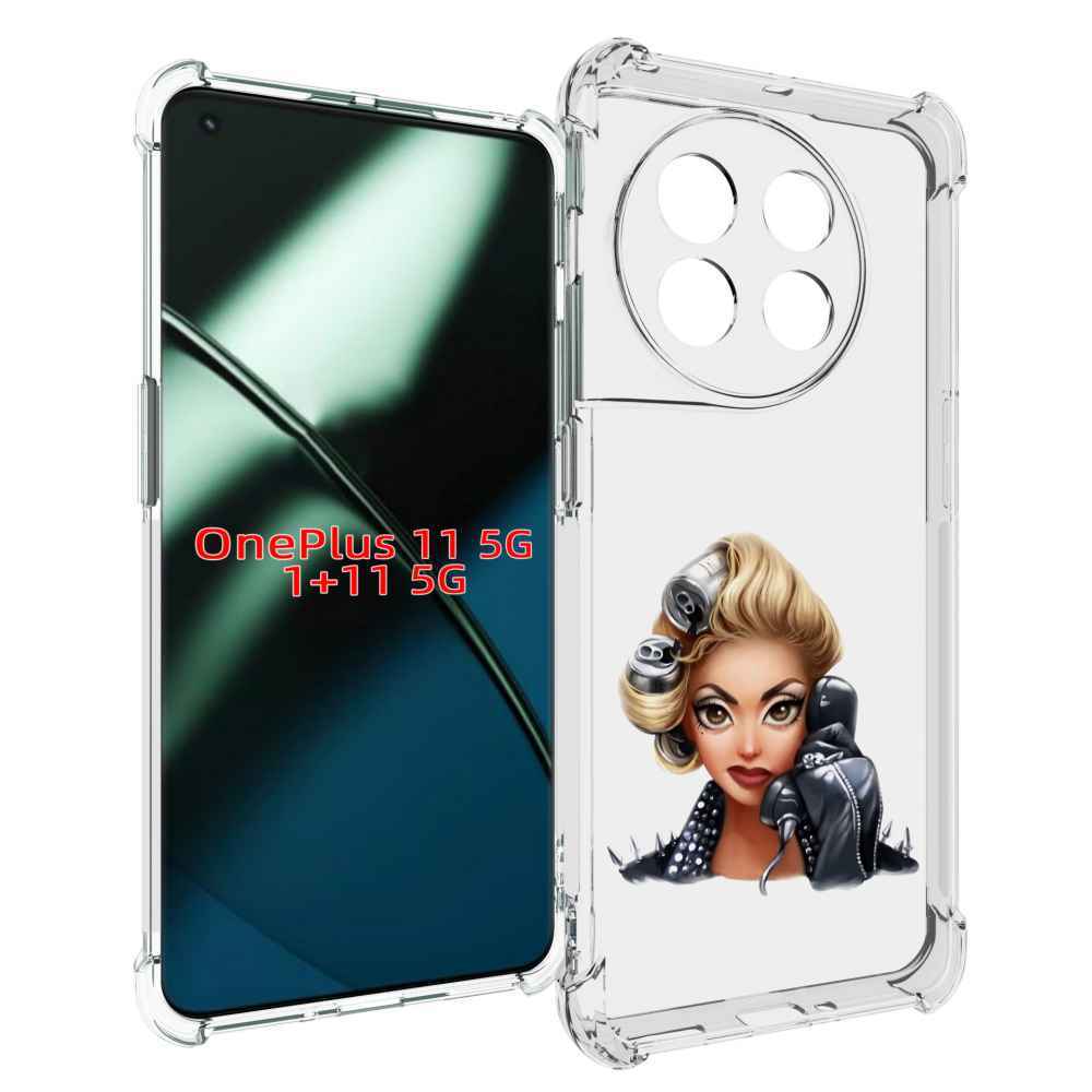 

Чехол MyPads девушка-смайлик-с-телефоном женский для OnePlus 11, Прозрачный, Tocco